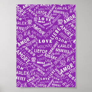 Liebe Text Poster Mehrsprachiges Wort - Ihre Farbe