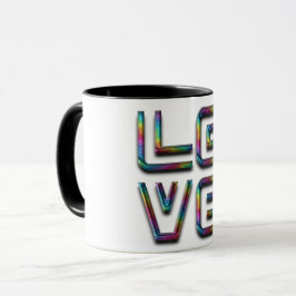 Liebe Text Rainbow Elegante Typografie Tasse