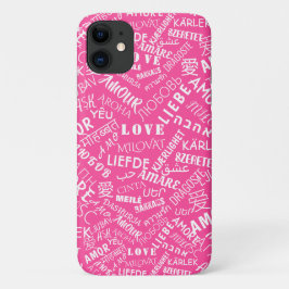 Liebe Text Rosa iPhone Case oder Farbe wählen