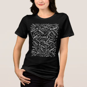 Liebe Text T - Shirt Mehrsprachige Wörter Anpassba