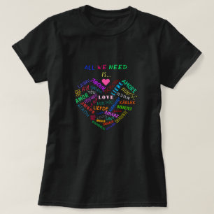 Liebe Text T - Shirt mit Herz - Farben auswählen
