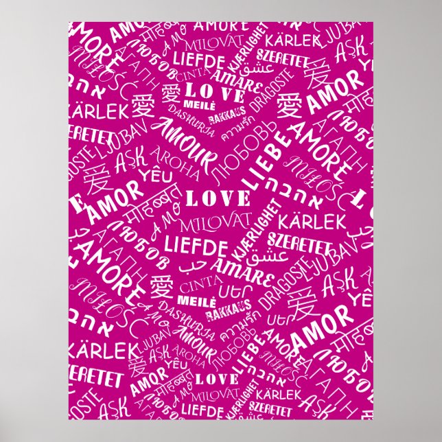 Liebe-Textposter - Benutzerdefinierte Farbe Poster (Vorne)