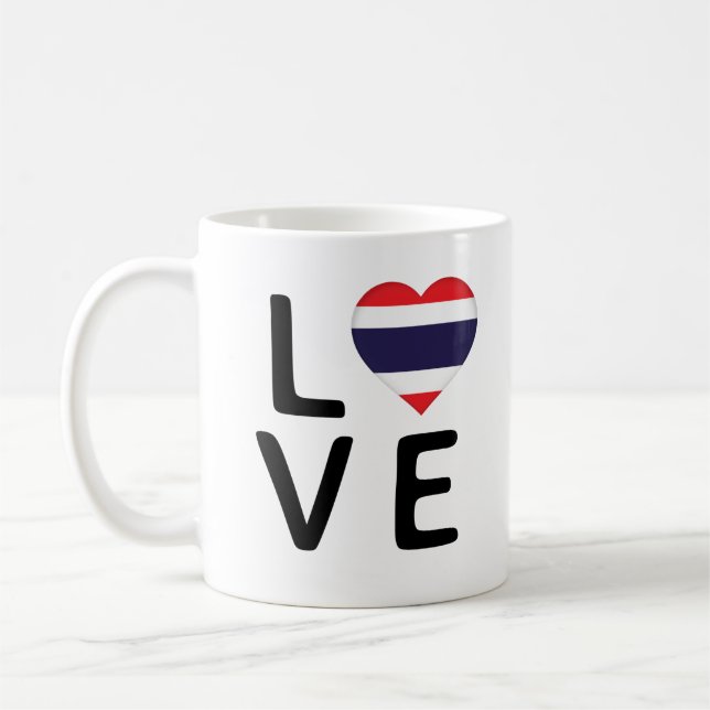 Liebe - Thailändische Flagge Kaffeetasse (Links)