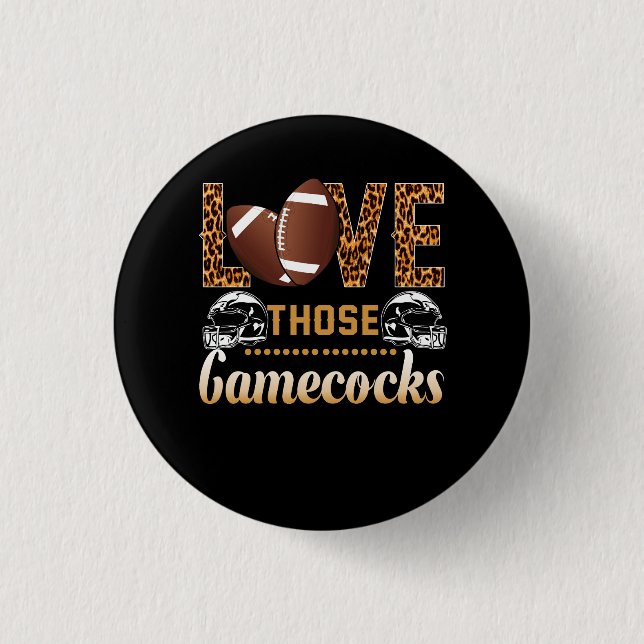 Liebe The Gamecocks Football Liebe Leopard Sport A Button (Vorderseite)