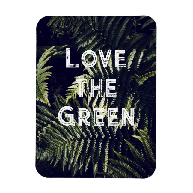 Liebe the Green: Dunkelgrüne Fern Verlasse botanis Magnet (Vertikal)