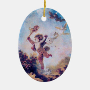 LIEBE THE JESTER CUPID MONOGRAM Red Ruby Keramikornament