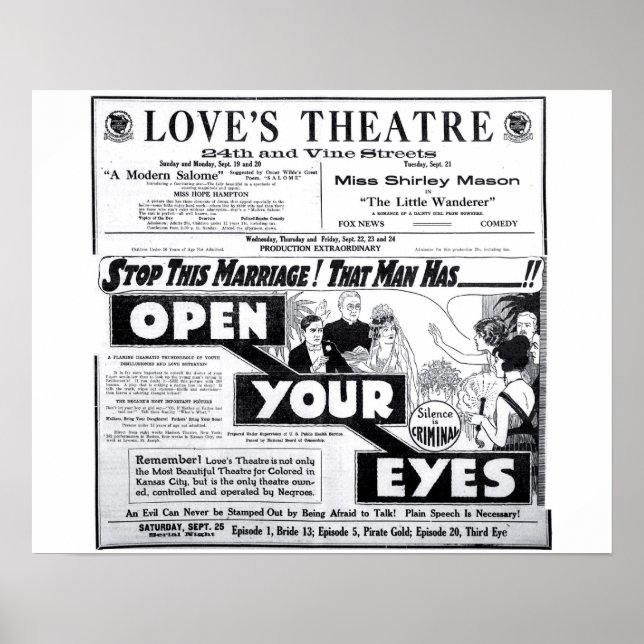 Liebe Theater 1920 Vintager Film und Poster (Vorne)