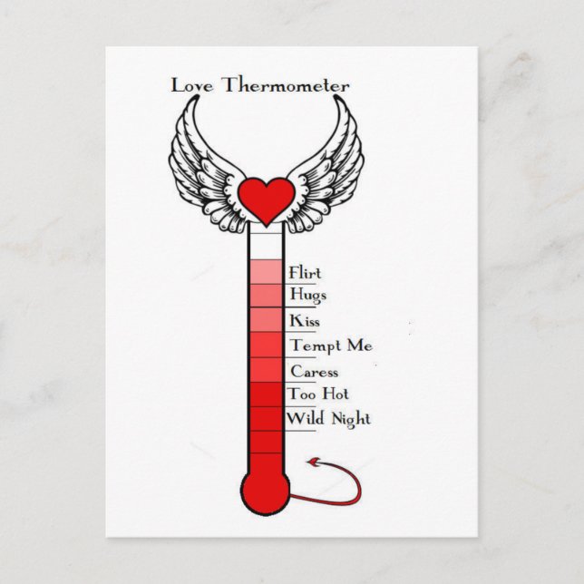 Liebe Thermometer.jpg Postkarte (Vorderseite)