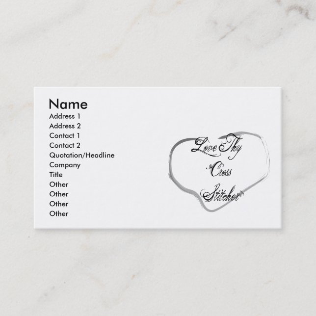 Liebe Thy Querhefter Visitenkarte (Vorderseite)