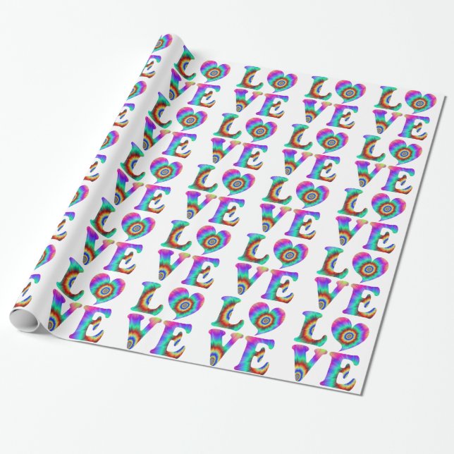 Liebe Tie Dye Geschenkpapier (Ungerollt)