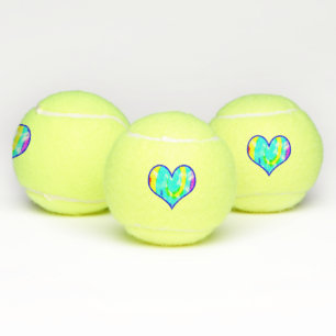 Liebe TieDye Herz Tennisbälle