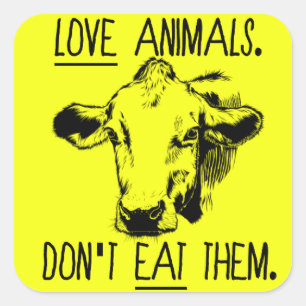 Liebe-Tiere, essen sie nicht veganer Aufkleber