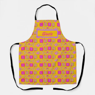 Liebe Tiles-Pink-Lila-YELLOW- Schürze