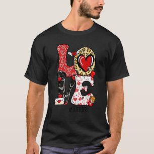 LIEBE Titi Messy Bun Women Valentinstag T-Shirt