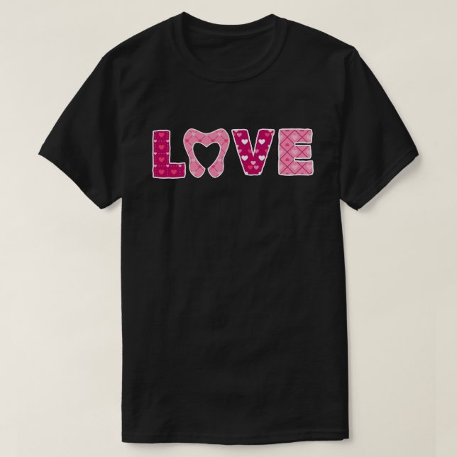 LIEBE Tooth Heart Dentistry Zahnarzt Valentinstag T-Shirt (Design vorne)