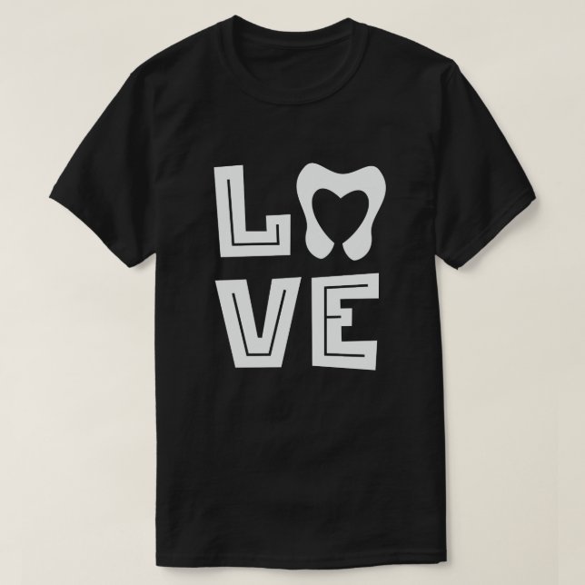 LIEBE Tooth Heart Dentistry Zahnarzt Valentinstag T-Shirt (Design vorne)