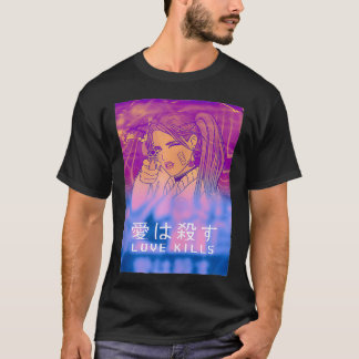 Liebe tötet Anime Manga Japan Vaporwave Ästhetik S T-Shirt
