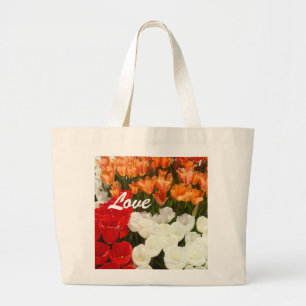 Liebe-Tragetaschen-Tulpe-Blumen-Festival mit Jumbo Stoffbeutel