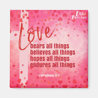 "LIEBE trägt alles 1 Korinther 13:7" Magnet