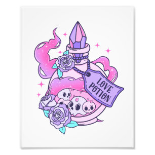 Liebe Tränke Niedlich Rosa Halloween Flasche Fotodruck