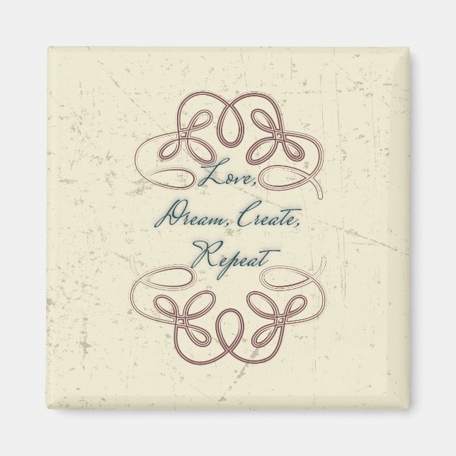 Liebe, Traum, Erstellen, Wiederholen des Folk-Desi Magnet (Vorne)