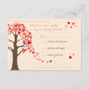 Liebe Tree Hearts Wedding RSVP