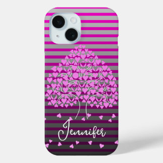 Liebe Tree iPhone Case Rosa Streifen