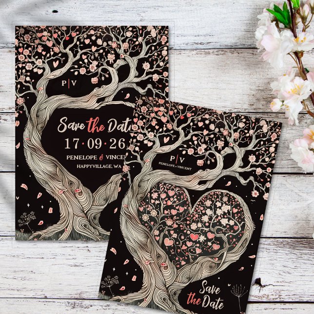 Liebe Tree Wedding Save the Date Einladung (Von Creator hochgeladen)