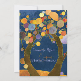 Liebe Trees Rustic Blue Forest Wedding Einladung