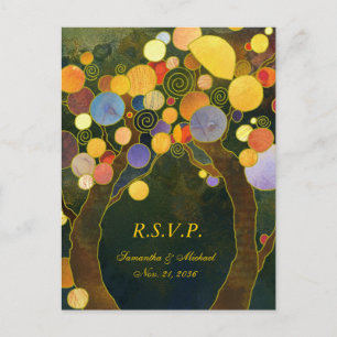 Liebe Trees Wedding Menü UAWG Einladungspostkarte