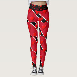 LIEBE TRINIDAD Red Hearts führen Ihre RACE Custom Leggings