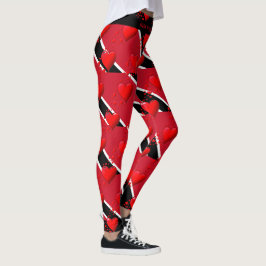 LIEBE TRINIDAD Red Hearts führen Ihre RACE Custom Leggings