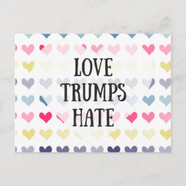 Liebe triumphiert über den Hass. Postkarte