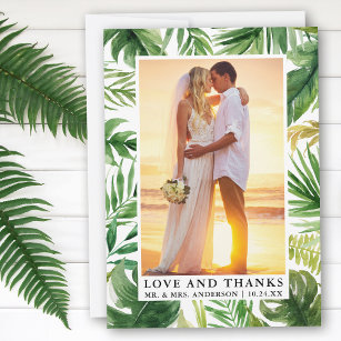 Liebe tropischer Wasserfarben dank Hochzeit Dankeskarte