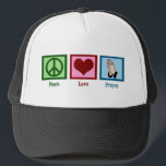 Liebe Truckerkappe<br><div class="desc">Ein Friedenszeichen, Herz und zwei Hände gefaltet, um zu beten. Ein schönes religiöses Geschenk.</div>