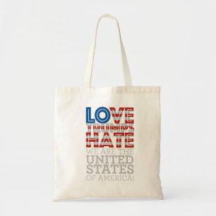 Liebe-Trumpf-Hass-Tasche Tragetasche