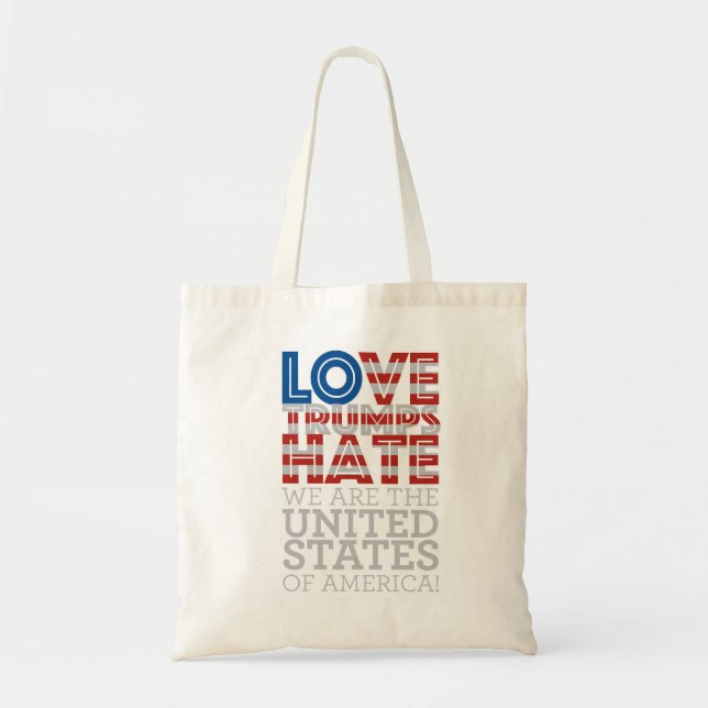 Liebe-Trumpf-Hass-Tasche Tragetasche (Vorne)