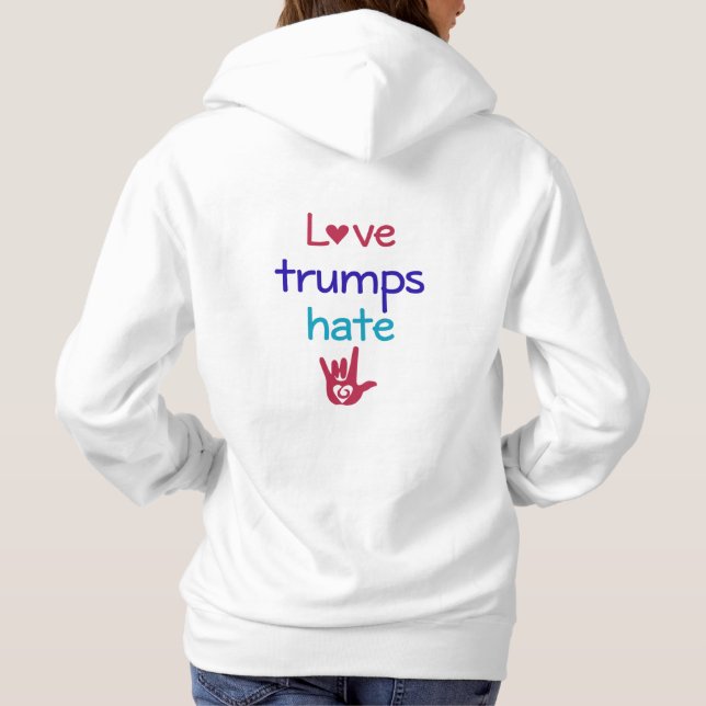 Liebe-Trümpfe hassen AntitrumpfHoodie Hoodie (Rückseite)