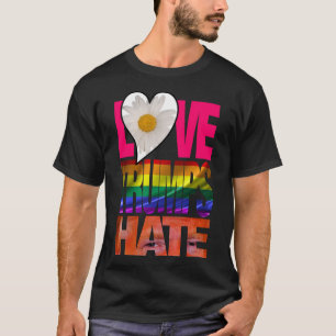 Liebe-Trümpfe hassen dunklen T - Shirt