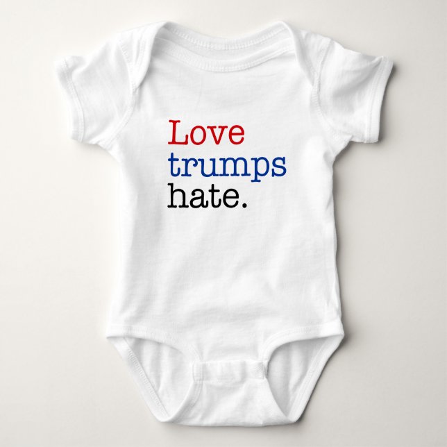 Liebe Trumps Hate Baby Strampler (Vorderseite)