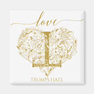 Liebe Trumps Hate Magnet - Blumenherz und T