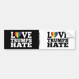 Liebe Trumps Hate Rainbow Heart - 2 auf 1 Design Autoaufkleber