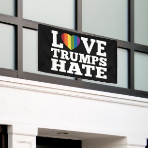 Liebe Trumps Hate Rainbow Heart - virtuelle Parade Banner