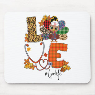 Liebe Türkei Stethoscope Lpn Nurse Life Thanksgivi Mousepad