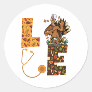 Liebe Türkei Stethoscope Nurse Life Erntedank Au Runder Aufkleber