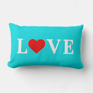 LIEBE Türkis Blue Aqua Lendenkissen