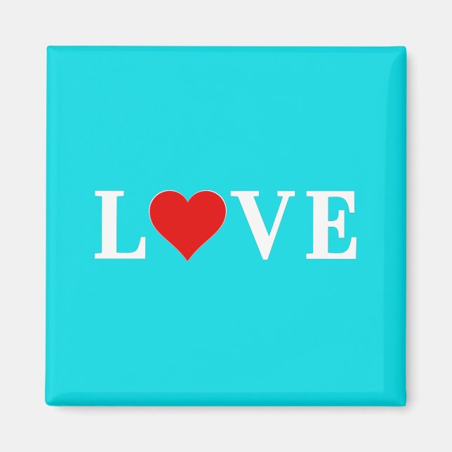 LIEBE Türkis Blue Aqua Magnet (Vorne)