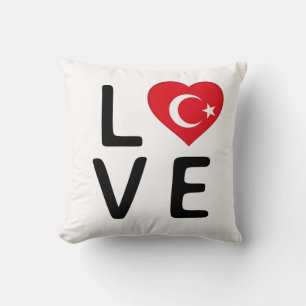 Liebe - Türkische Flagge Kissen