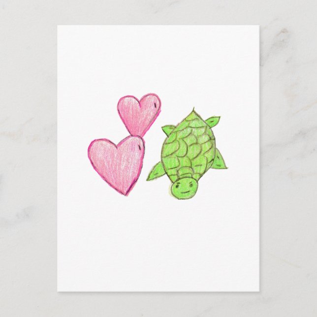 Liebe Turtle Postkarte (Vorderseite)