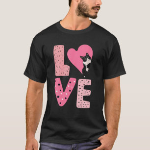LIEBE Tuxedo Katze Valentinherz für Kätzchen und A T-Shirt